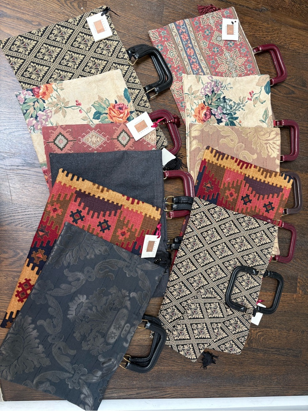 Assorted Patterned portfolio Bags - Floral, Damask & Kilim Prints